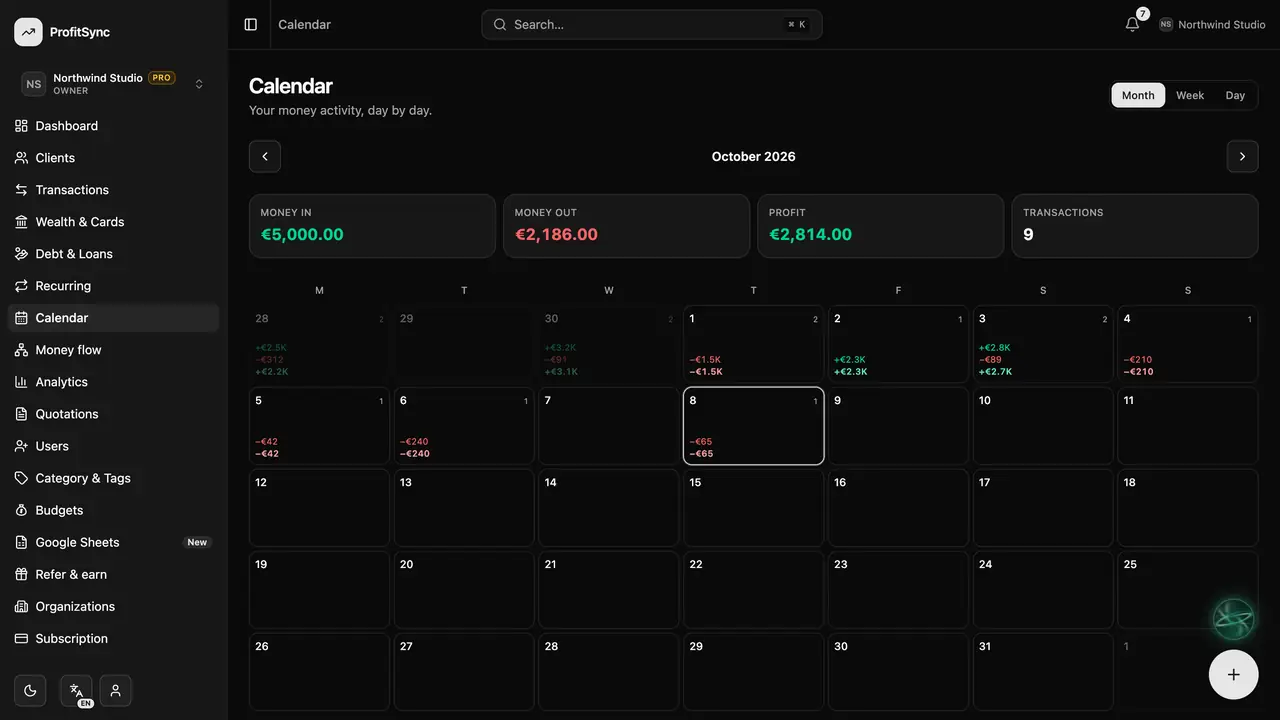 Calendar — step 1: Open Calendar